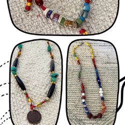 Native Arizona American Indian  Head and Bead Necklaces 
