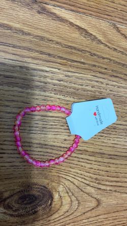 Handmade Pink Beaded Stretch Bracelet