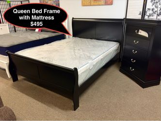 New solid Queen Bed Frame with mattress
