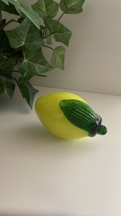 Vintage Murano Art Glass Yellow Lemon