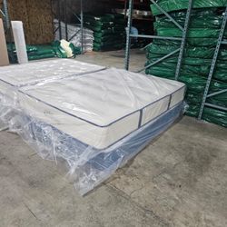 New Mattress, Boxprings & Metal Frame, All Sizes Available. Excellent Quality Low Prices, Twin At $99 Hablamos Español.