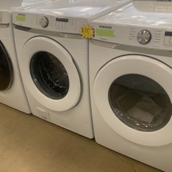 New Scratch And Dent Samsung Front Load Washer And Electric Dryer Set 6 Months Warranty ,