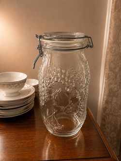 Vintage Fruit Embossed Jar
