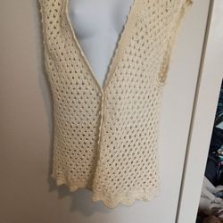 Women's Medium Crochet V-neck Knitted Sleeveless Vest