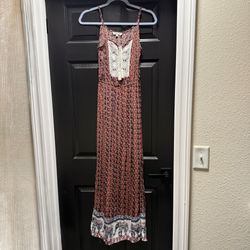 Elephant Boho Sleeveless Maxi Dress Size Small
