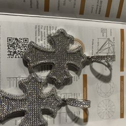 925 Silver + Moissanite Flower Set Cross