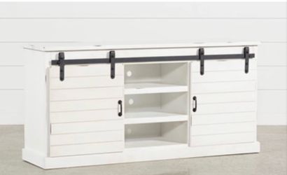 Farmhouse sliding barn doors TV Stand 66 inch Buffet Cabinet