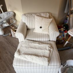 White Chair With Ottoman