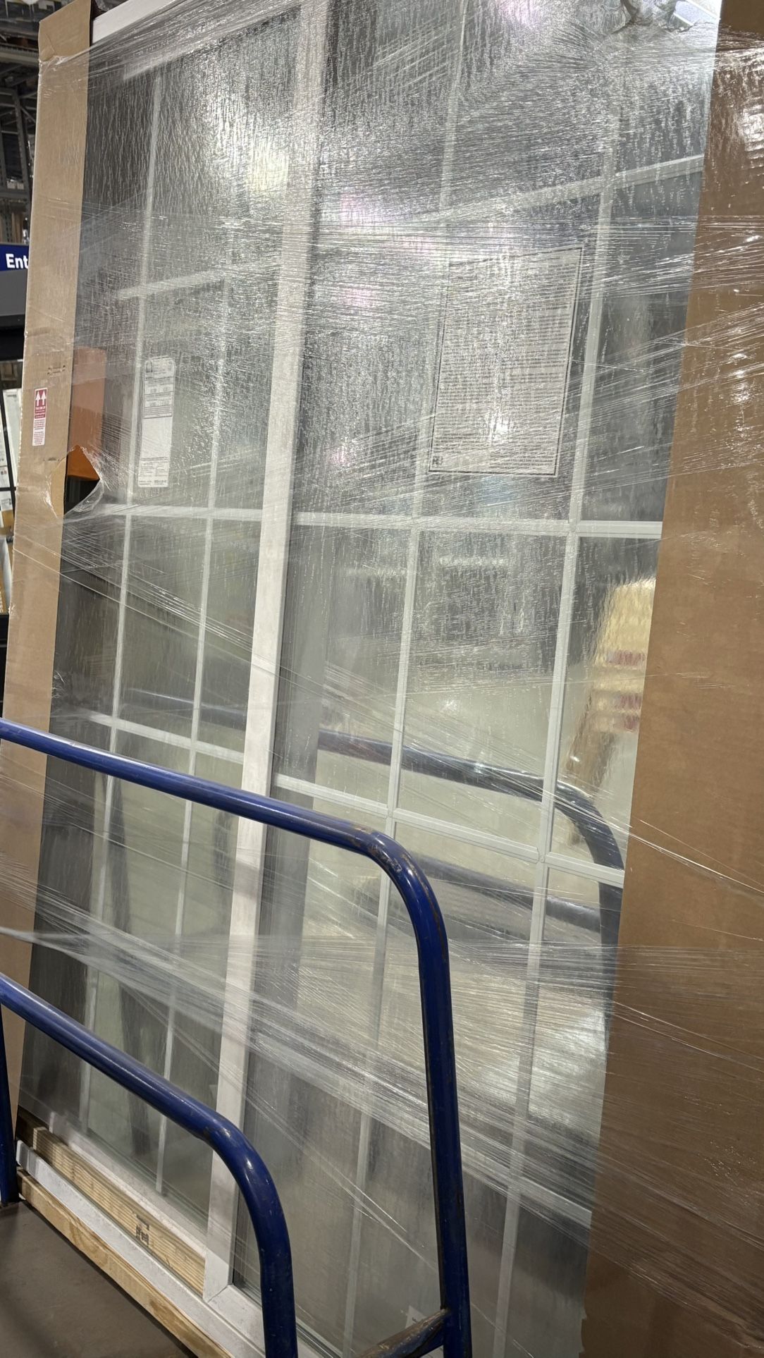 60x80” Patio Door Grid In Glass White Vinyl