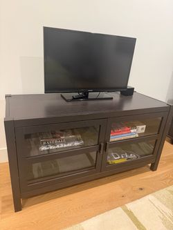 Media Console with Glass Doors