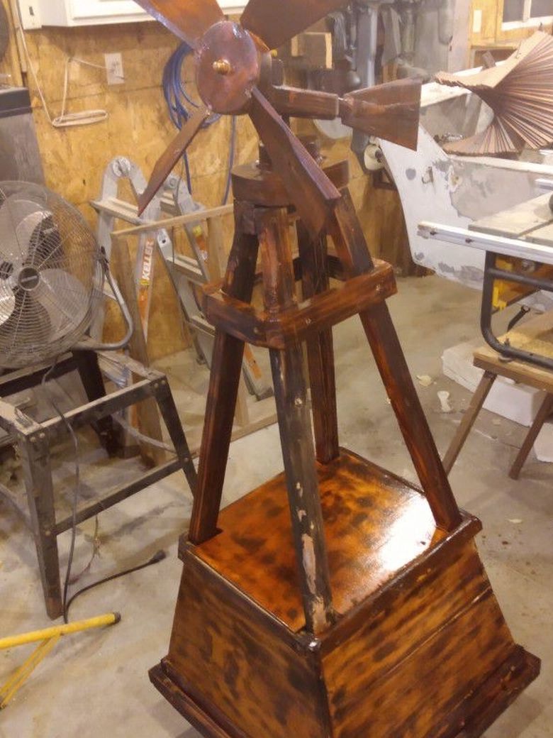 Hand Made Wooden Windmill