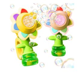 Flower Bubble Guns for Kids W/LED Lights Fun Swing Dance Bubble maker machine