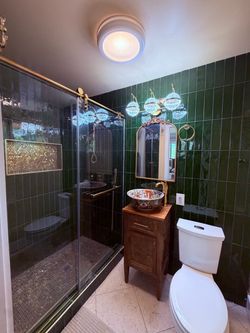 3x12 Emerald green kaleidoscope tile from Spain