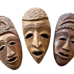 Authentic wooden African Masks