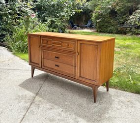 Walnut Mid Century Credenza