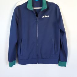 Prince Pickleball Track Jacket Navy Blue White Arm Stripes Mens Size Large
