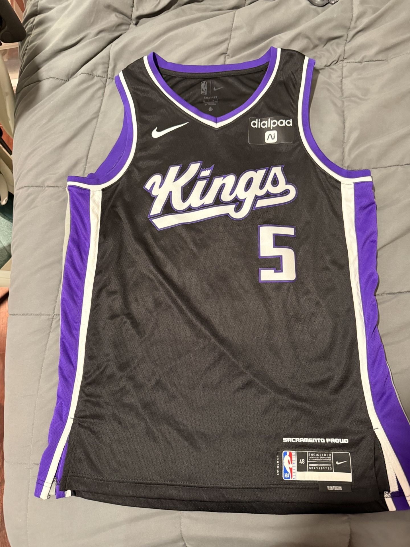 Sacramento Kings Authentic De’Aaron Fox 5 Jersey Large