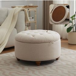 Round Storage Ottoman 