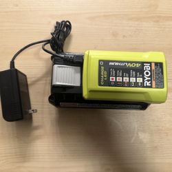 Ryobi 40v Lithium-ion Battery And Charger 