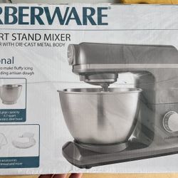 Farberware 6 Speed 4.7 Quart Gun Metal Grey Professional Stand Mixer