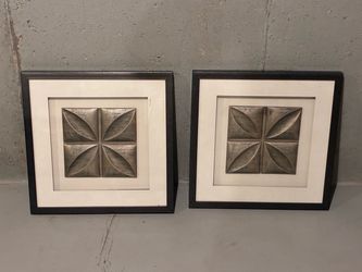 Set of 2 Framed 3D Geometric Wall Art