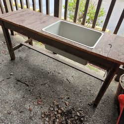 Antique Table With Wash Tub