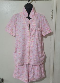 Bed Head Champagne Coupe Classic Short Sleeve Pyjama Set Medium - Good Condition