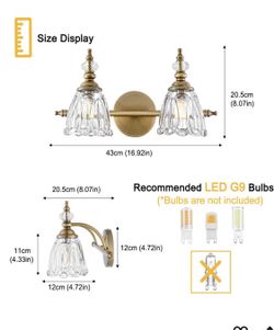 Ditoon Brass Vanity Light, Farmhouse Brushed Gold Bathroom Light Fixtures, (SR) MSRP: $86.99 - New - sealed