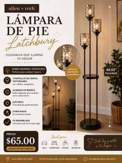 ✨ Lámpara de Pie Allen + Roth Latchbury – Como Nueva ✨