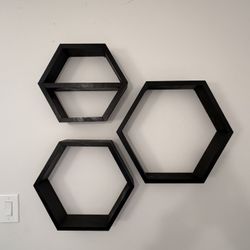 Hexagon Wooden Shelves