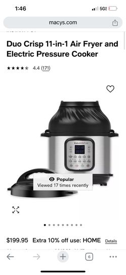 Instapot POT Duo Crisp 11-in-1 Air Fryer and Electric Pressure Cooker