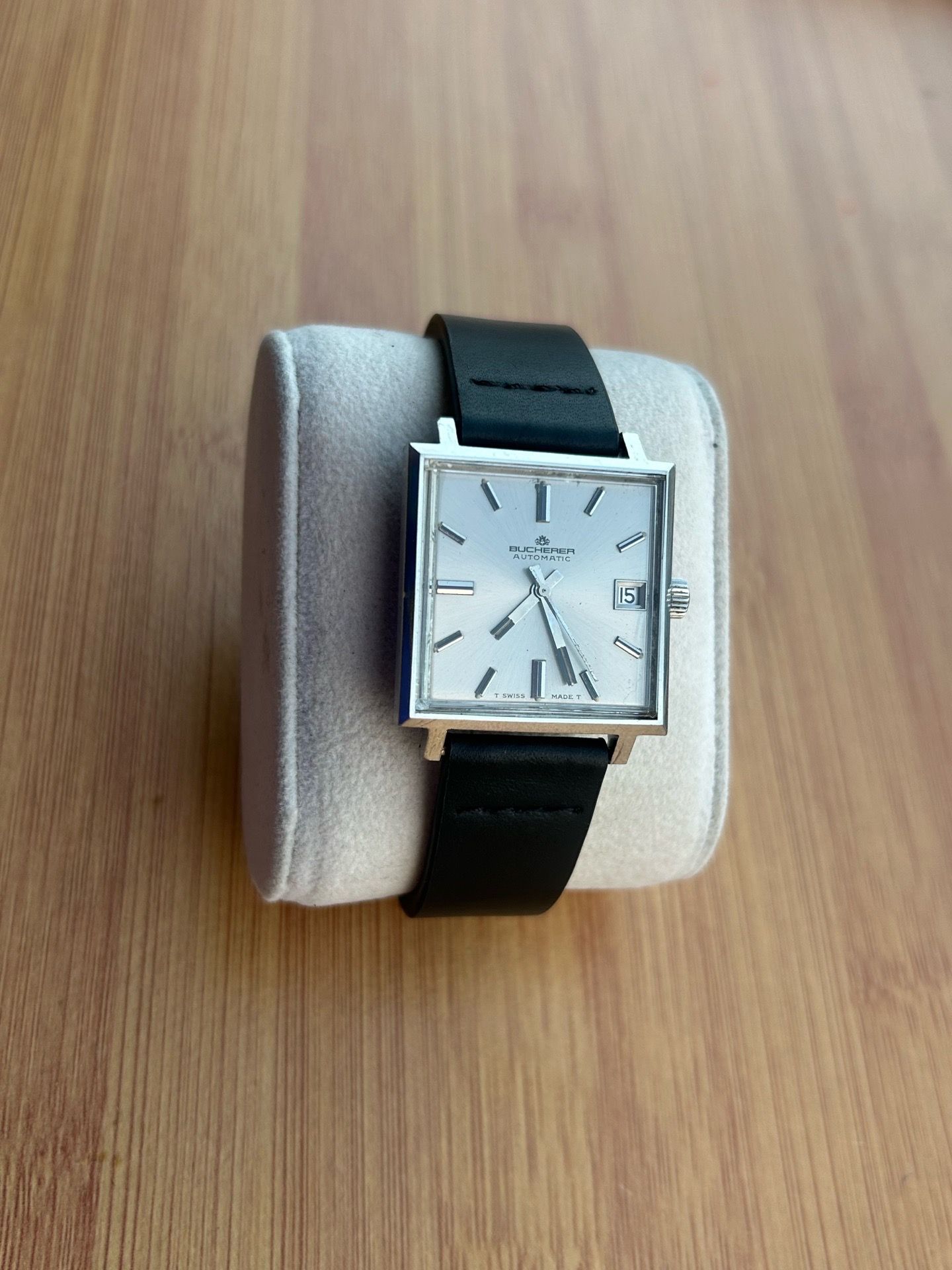 Vintage Bucherer Stainless Steel Square Automatic Watch - Men's