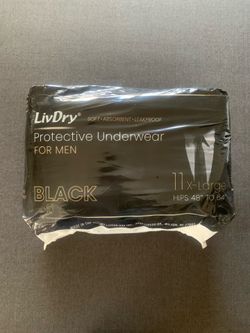 LivDry Black Protective Incontinence Adult Men Underwear Diapers 11X-Large