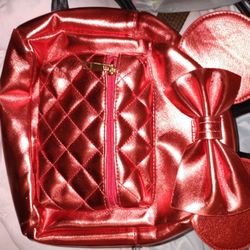 Brand New Shiny Red Minnie Mouse Backpack
