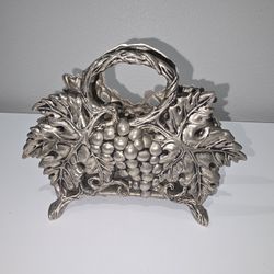 Vintage Godiner Silver 1994 - Grape Leaves Silver Plated  Napkins Holder