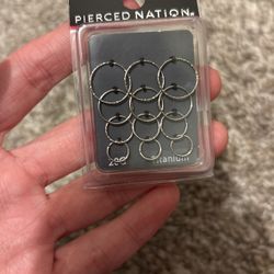 Silver titanium nose hoops