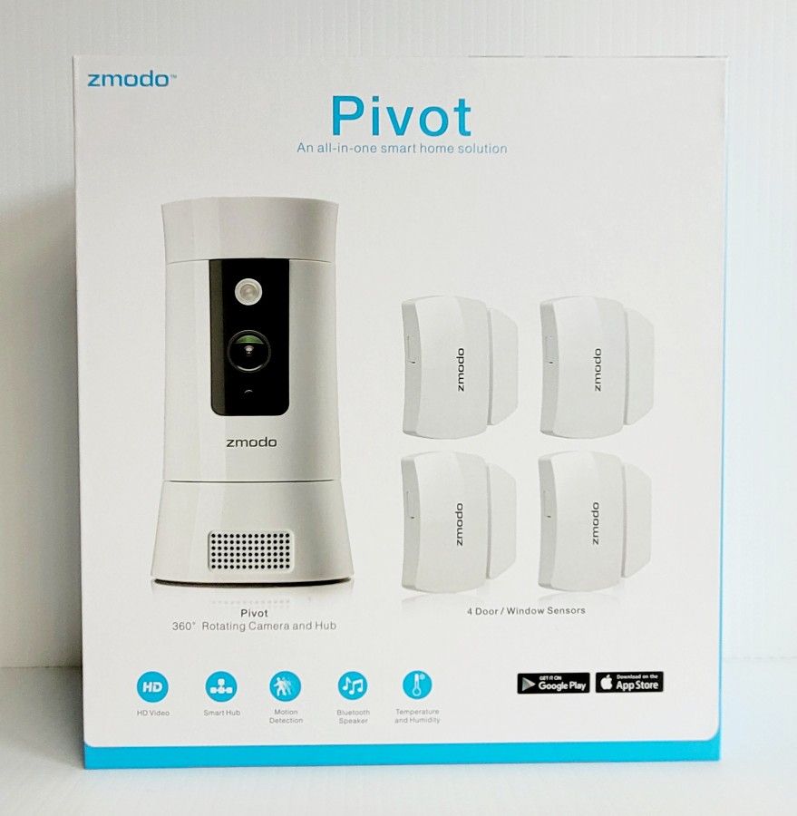 ZMODO Pivot 1080p WiFi Rotating Security Cam & 4 Window/Door Sensors... NEW!