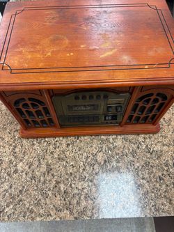 Retro Wood Cabinet Stereo Music Center