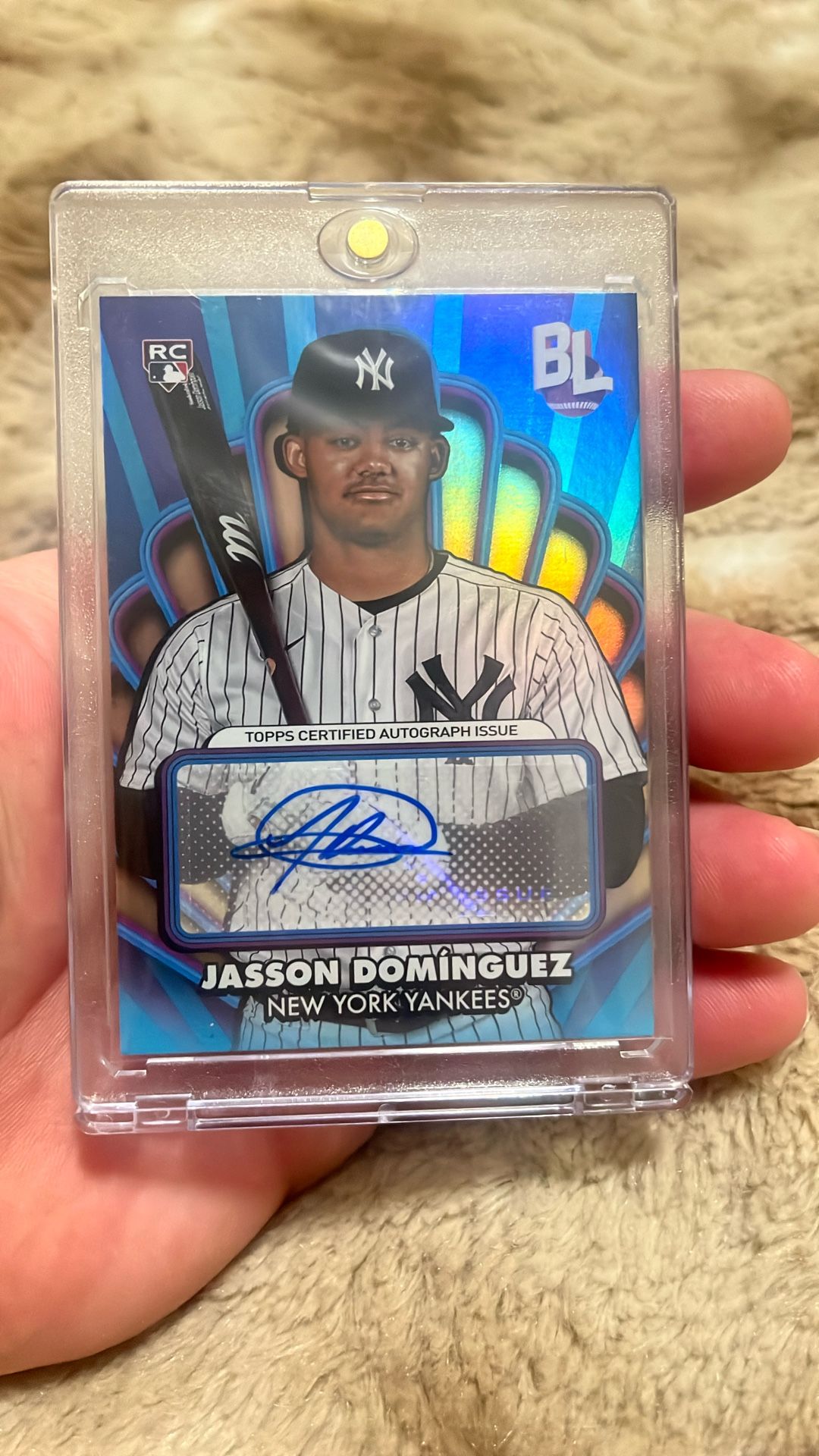 Topps Big league Jasson Dominguez RC (OBO)( Case Hit !!! Blue Auto )