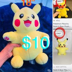 $10 large plushy 18” Pikachu Pokemon like new