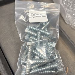 3/8”x2” Lag Bolts Zinc Plated Hex (25 pk)
