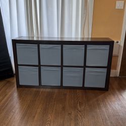 Room Divider Shelf With Bins
