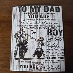 8x10 Handmade Canvas Art – Framed Gift Idea
 For Father's Day 