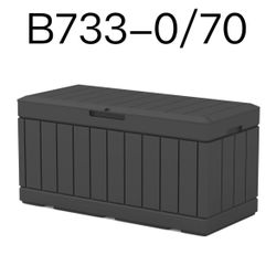 🔥82 Gallon Resin Deck Box, Waterproof Large Wood Look Storage Box for Patio Furniture, Pool Accessories, Garden Tools and Sports Equipment, Lockable,