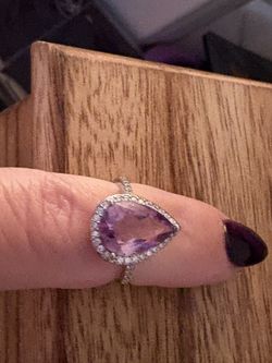 Pear Amethyst Ring 