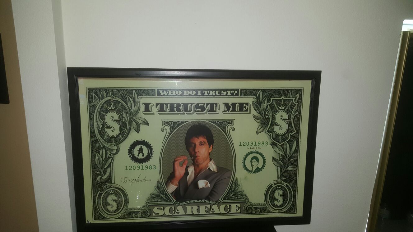 Scarface framed poster Tony Montana " I trust me"