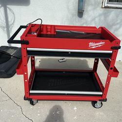 Milwaukee 40 in. 2-Drawer Steel Work Cart