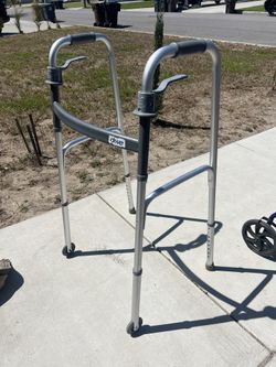 Drive 10244-1 Two Button Folding Walker