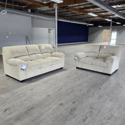 BRAND NEW Ashley's Beige Love Seat and Sofa Set - Can Deliver!