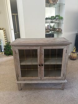 Rustic wooden display cabinet